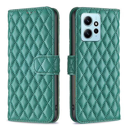 Leather Case Stands Flip Cover Holder B20F for Xiaomi Redmi Note 12 4G Green