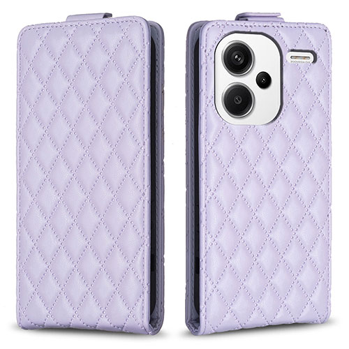 Leather Case Stands Flip Cover Holder B20F for Xiaomi Redmi Note 13 Pro+ Plus 5G Clove Purple