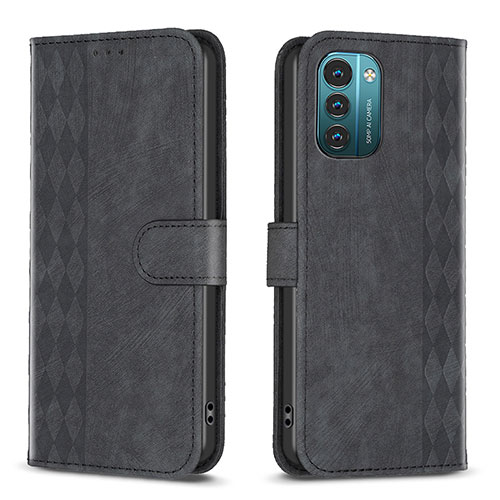 Leather Case Stands Flip Cover Holder B21F for Nokia G11 Black