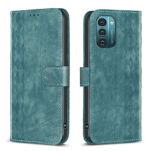 Leather Case Stands Flip Cover Holder B21F for Nokia G11 Green