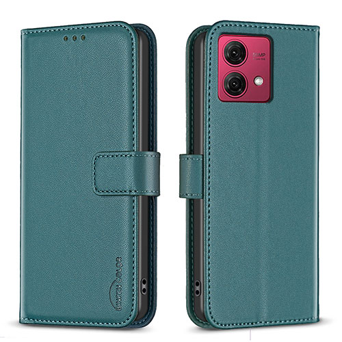 Leather Case Stands Flip Cover Holder B22F for Motorola Moto G84 5G Green