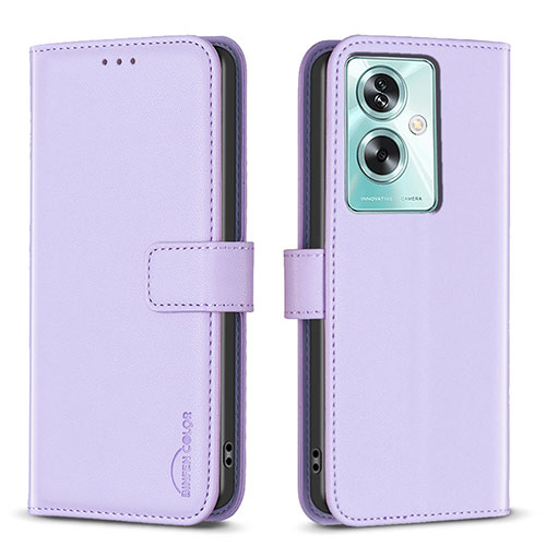 Leather Case Stands Flip Cover Holder B22F for Oppo A2 5G Clove Purple