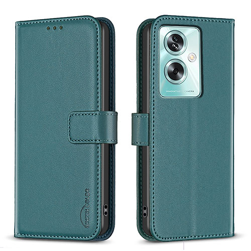 Leather Case Stands Flip Cover Holder B22F for Oppo A2 5G Green