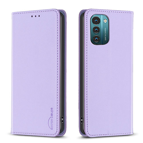 Leather Case Stands Flip Cover Holder B23F for Nokia G11 Clove Purple