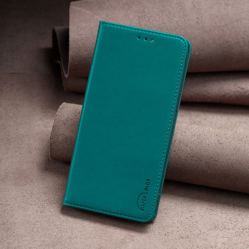 Leather Case Stands Flip Cover Holder B24F for Motorola Moto G73 5G Green