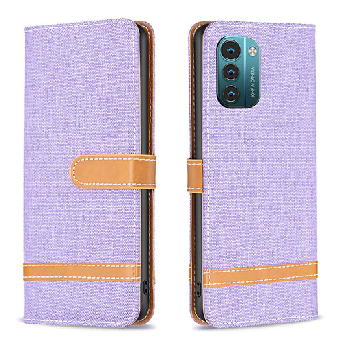 Leather Case Stands Flip Cover Holder B24F for Nokia G21 Clove Purple