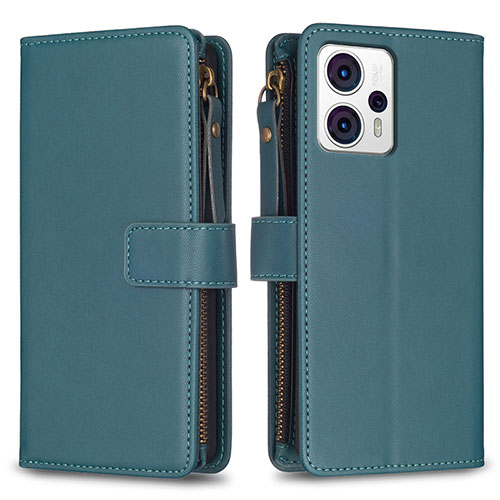 Leather Case Stands Flip Cover Holder B25F for Motorola Moto G13 Green