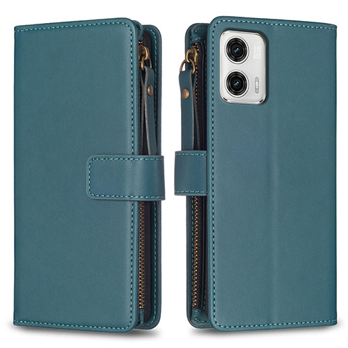 Leather Case Stands Flip Cover Holder B25F for Motorola Moto G73 5G Green