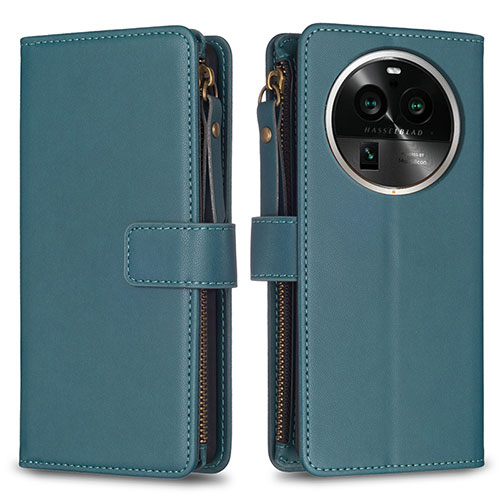 Leather Case Stands Flip Cover Holder B25F for Oppo Find X6 Pro 5G Green