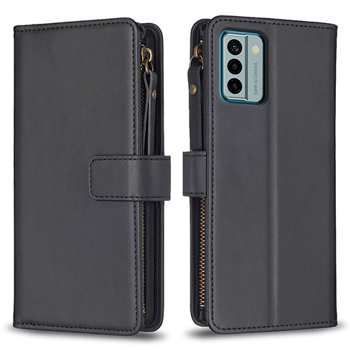 Leather Case Stands Flip Cover Holder B26F for Nokia G22 Black