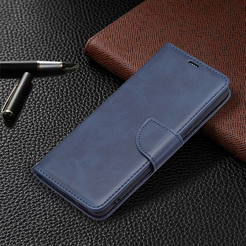 Leather Case Stands Flip Cover Holder BF1 for Xiaomi Redmi Note 10 Pro 4G Blue