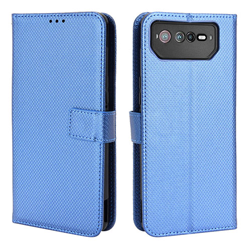 Leather Case Stands Flip Cover Holder BY1 for Asus ROG Phone 6 Pro Blue