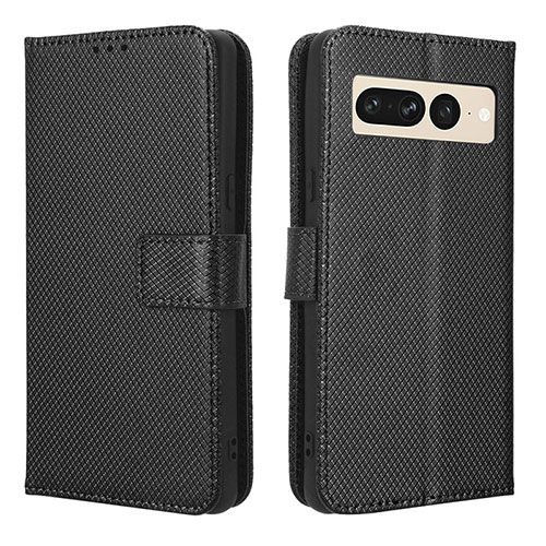 Leather Case Stands Flip Cover Holder BY1 for Google Pixel 7 Pro 5G Black