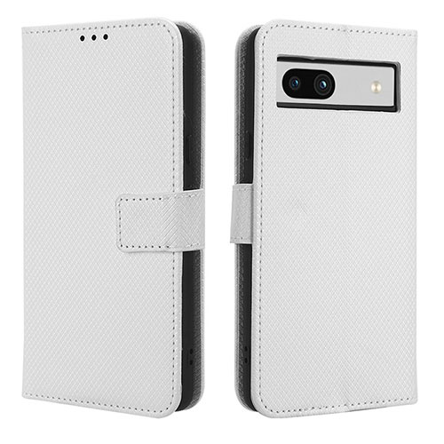 Leather Case Stands Flip Cover Holder BY1 for Google Pixel 7a 5G White