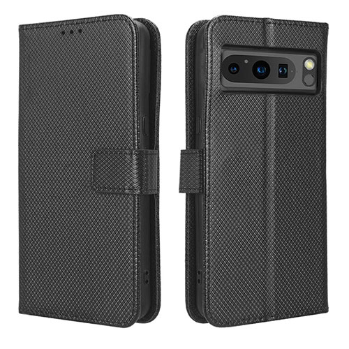 Leather Case Stands Flip Cover Holder BY1 for Google Pixel 8 Pro 5G Black