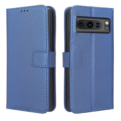 Leather Case Stands Flip Cover Holder BY1 for Google Pixel 8 Pro 5G Blue