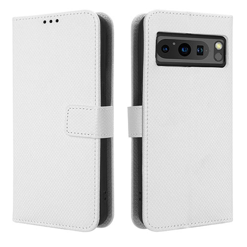 Leather Case Stands Flip Cover Holder BY1 for Google Pixel 8 Pro 5G White