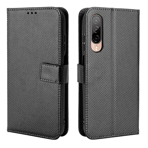 Leather Case Stands Flip Cover Holder BY1 for HTC Desire 22 Pro 5G Black