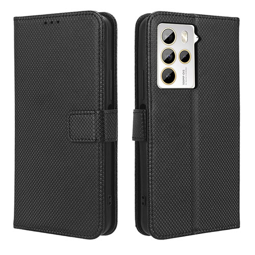 Leather Case Stands Flip Cover Holder BY1 for HTC U23 5G Black