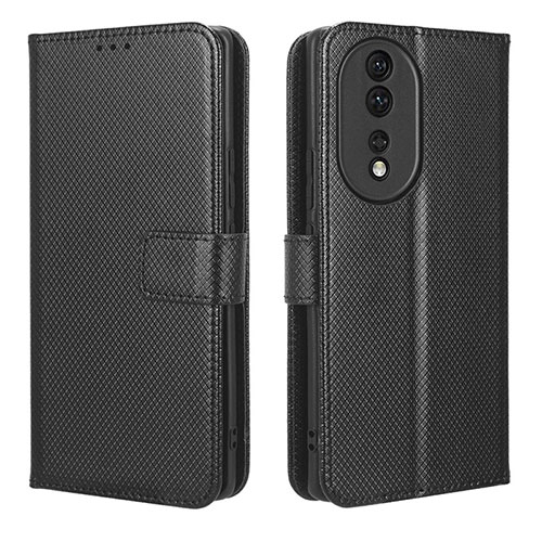 Leather Case Stands Flip Cover Holder BY1 for Huawei Honor 80 5G Black