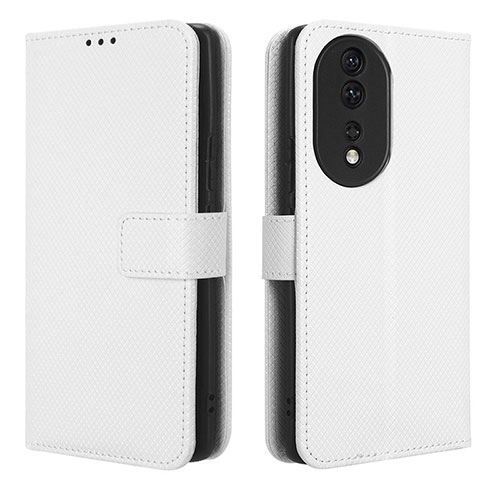 Leather Case Stands Flip Cover Holder BY1 for Huawei Honor 80 5G White