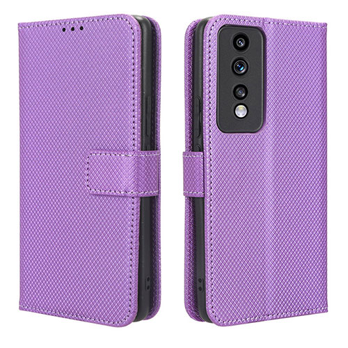 Leather Case Stands Flip Cover Holder BY1 for Huawei Honor 80 GT 5G Purple