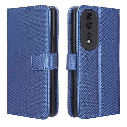 Leather Case Stands Flip Cover Holder BY1 for Huawei Honor 80 Pro 5G Blue