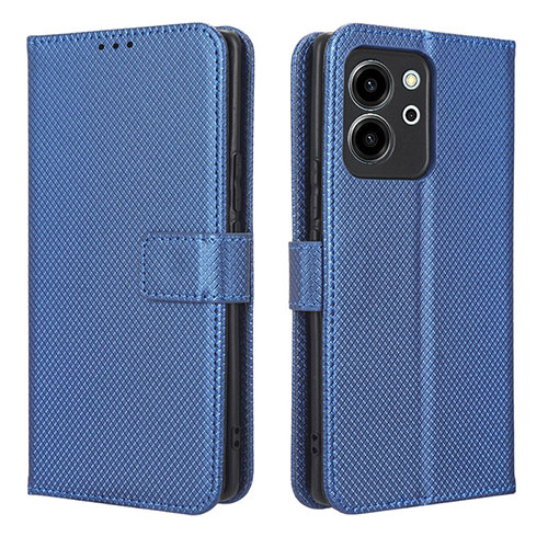 Leather Case Stands Flip Cover Holder BY1 for Huawei Honor 80 SE 5G Blue