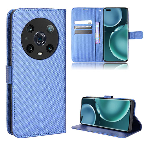 Leather Case Stands Flip Cover Holder BY1 for Huawei Honor Magic4 Pro 5G Blue