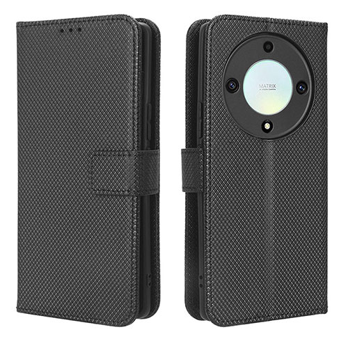 Leather Case Stands Flip Cover Holder BY1 for Huawei Honor Magic5 Lite 5G Black