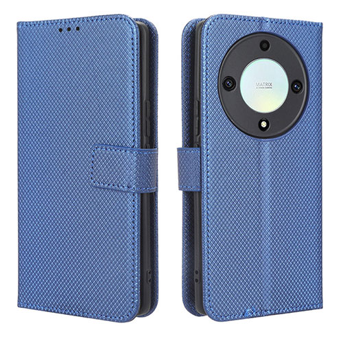 Leather Case Stands Flip Cover Holder BY1 for Huawei Honor Magic5 Lite 5G Blue