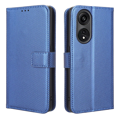 Leather Case Stands Flip Cover Holder BY1 for Huawei Honor X5 Plus Blue