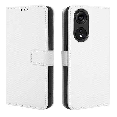 Leather Case Stands Flip Cover Holder BY1 for Huawei Honor X5 Plus White