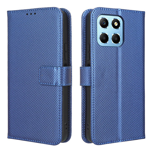 Leather Case Stands Flip Cover Holder BY1 for Huawei Honor X6 5G Blue