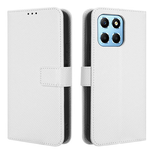 Leather Case Stands Flip Cover Holder BY1 for Huawei Honor X6 5G White