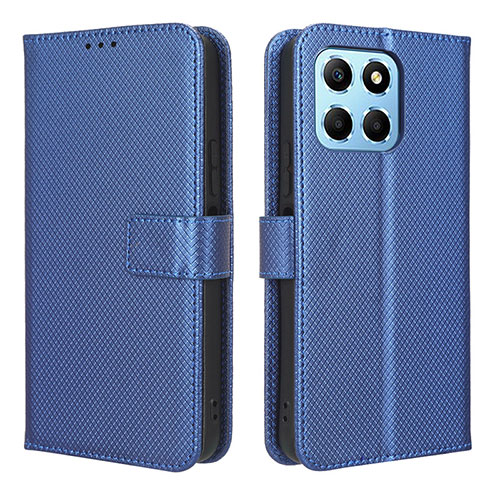 Leather Case Stands Flip Cover Holder BY1 for Huawei Honor X8a 5G Blue