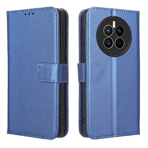 Leather Case Stands Flip Cover Holder BY1 for Huawei Mate 50 Blue