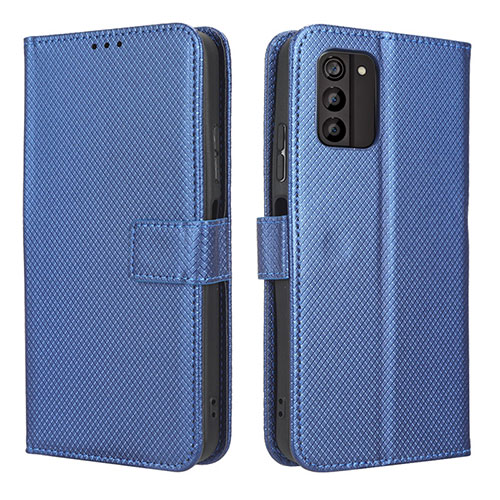 Leather Case Stands Flip Cover Holder BY1 for Nokia G100 Blue