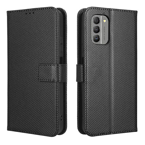 Leather Case Stands Flip Cover Holder BY1 for Nokia G400 5G Black