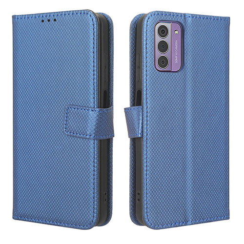 Leather Case Stands Flip Cover Holder BY1 for Nokia G42 5G Blue