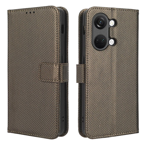 Leather Case Stands Flip Cover Holder BY1 for OnePlus Nord 3 5G Brown