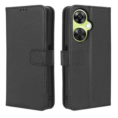 Leather Case Stands Flip Cover Holder BY1 for OnePlus Nord CE 3 5G Black