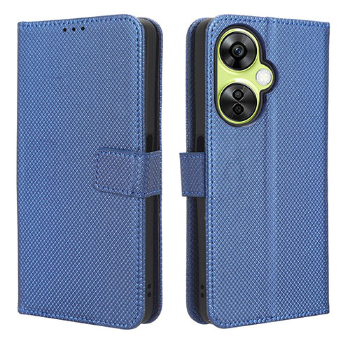 Leather Case Stands Flip Cover Holder BY1 for OnePlus Nord CE 3 5G Blue