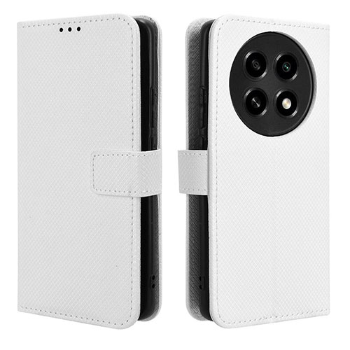 Leather Case Stands Flip Cover Holder BY1 for Oppo A2 Pro 5G White