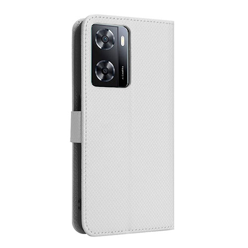 Leather Case Stands Flip Cover Holder BY1 for Oppo A57s White