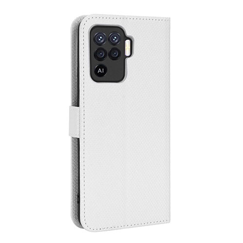 Leather Case Stands Flip Cover Holder BY1 for Oppo A94 4G White