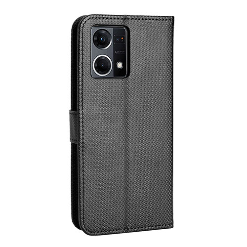 Leather Case Stands Flip Cover Holder BY1 for Oppo F21 Pro 4G Black