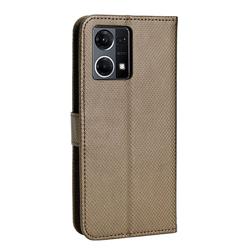 Leather Case Stands Flip Cover Holder BY1 for Oppo F21s Pro 4G Brown