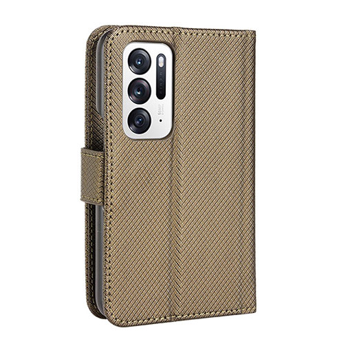 Leather Case Stands Flip Cover Holder BY1 for Oppo Find N 5G Brown