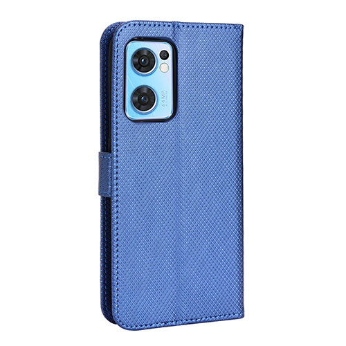 Leather Case Stands Flip Cover Holder BY1 for Oppo Find X5 Lite 5G Blue